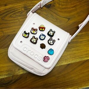 CROCS Pink Crossbody with 10 Animal Crossing Jibbitz